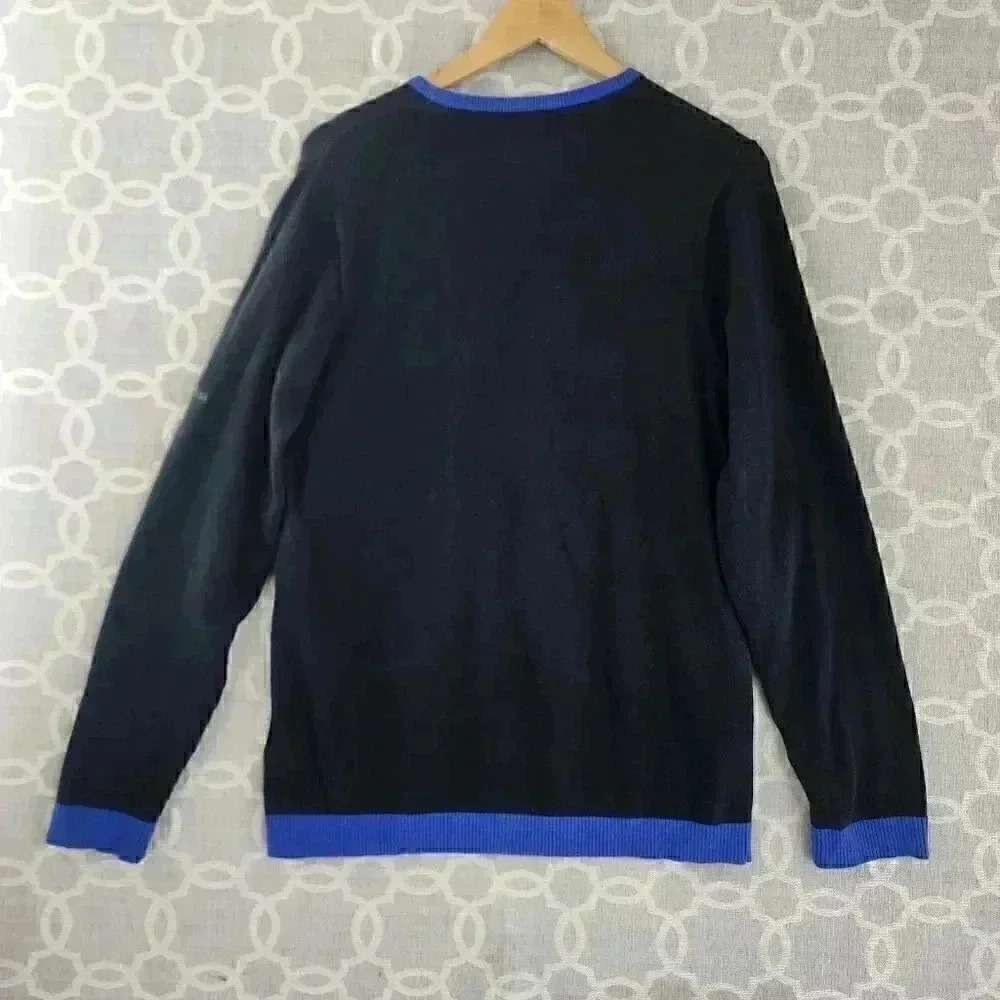 Vintage Adidas V Neck Striped Pullover Sweater Men's S/P - Picture 2 of 9